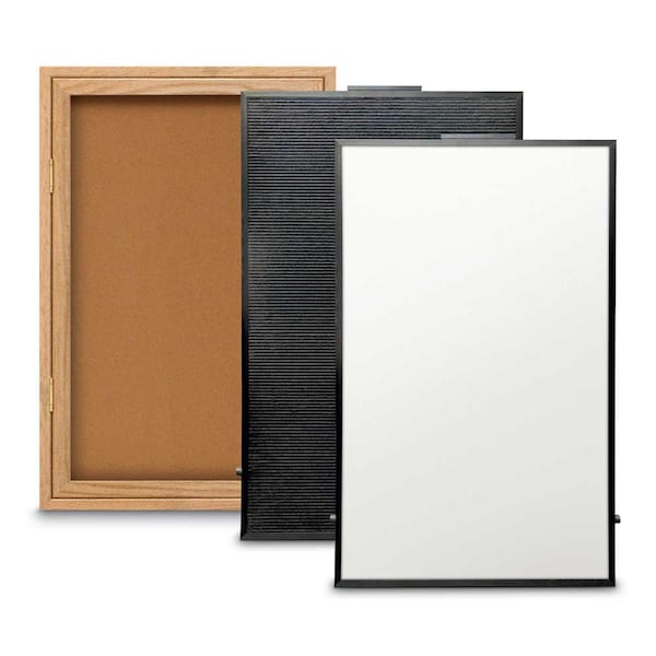 Corkboard, Single Door, Radius Frame, 36x36", Satin/Amethyst